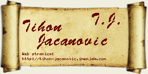 Tihon Jacanović vizit kartica